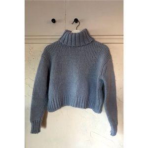 Beautiful Baby Blue Wool & Alpaca Turtleneck Sweater, Size Medium, By J.Crew